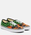 Valentino Garavani And Vans Low-top Fabric Trainer With Vlogo Checkerboard Print And Tropical Leaves In Green