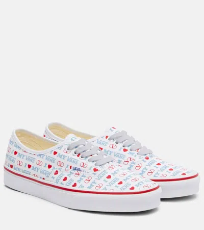 Valentino Garavani And Vans Low-top Trainer In Valentino Vans Love Print Fabric W In Multi