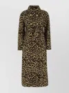 Valentino Animal Print Belted Wool Coat In Animal Print