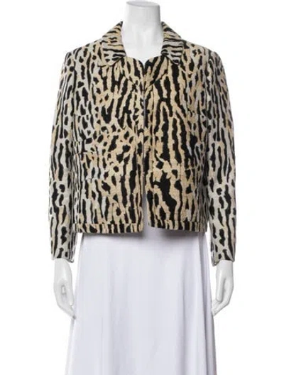 Pre-owned Valentino Animal Print Blazer In Neutrals