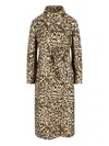 Valentino Animal Print Long Jacket With Belted Waist In Animal Print