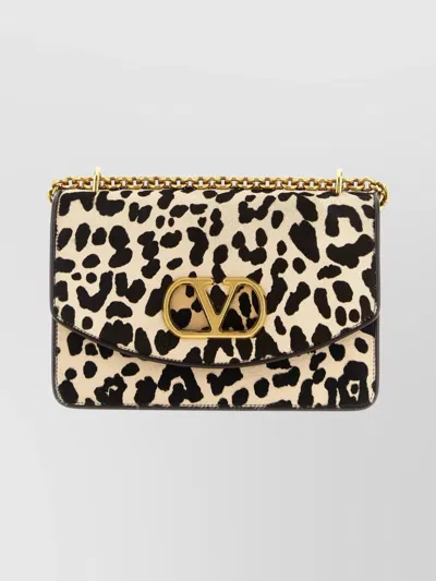 VALENTINO GARAVANI ANIMAL PRINT SHOULDER BAG WITH CHAIN STRAP