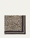 Valentino Animal Print Silk Scarf In Brown