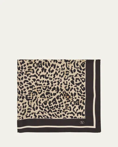 Valentino Animal Print Silk Scarf