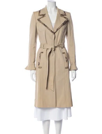 Pre-owned Valentino Animal Print Trench Coat In Neutral