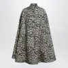 Valentino Womens Animalier Leopard Relaxed-fit Wool Cape In Black