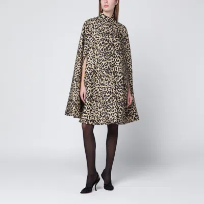 Valentino Animal-print Wool Cape In Multi