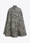 Valentino Womens Animalier Leopard Relaxed-fit Wool Cape In Multi