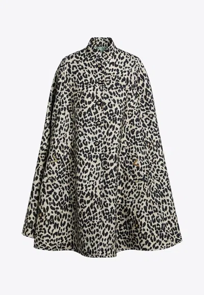 VALENTINO ANIMAL-PRINT WOOL CAPE