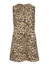 Valentino Womens Animalier Leopard-print Long Wool And Silk-blend Gilet In Brown