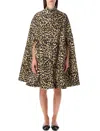 Valentino Womens Animalier Leopard Relaxed-fit Wool Cape In Animal Print