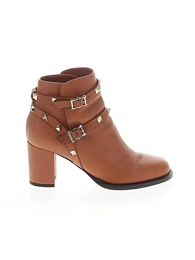 Pre-owned Valentino Garavani Ankle Boots In Brown