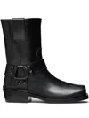 Valentino Garavani Women Biker Leather Boots With Iconic Studs In Schwarz