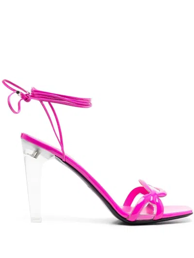 Valentino Garavani Valentino Chain Sandal 100mm For Women In Pink