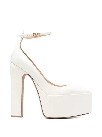 Pre-owned Valentino Garavani Ankle-strap Platform Pumps In White