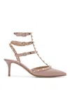 Valentino Garavani Rockstud Patent Leather Slingback Pumps In Neutral
