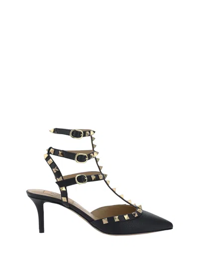 Valentino Garavani Ankle Strap | Rockstud | T. 65 | Vitello In Black