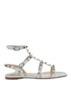 Valentino Rockstud T05 Flats Sandals In Blue