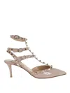 Valentino Garavani Rockstud Patent Leather Slingback Pumps In Nude & Neutrals
