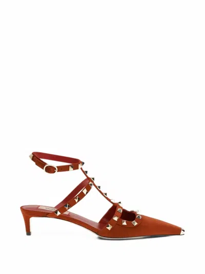 Valentino Garavani Valentino Rockstud Ankle Strap Pump In Animal Print