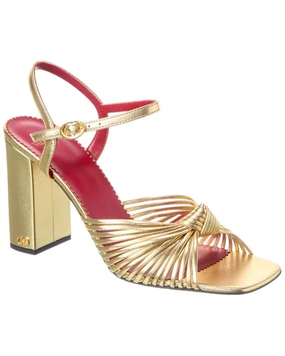 Valentino Garavani Valentino Annet 89 Leather Sandal In Gold