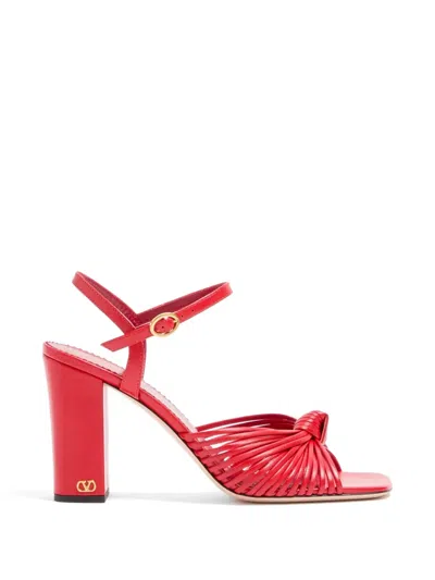 Valentino Garavani Annet Kidskin Sandal 90mm Woman Coral 41.5 In Red