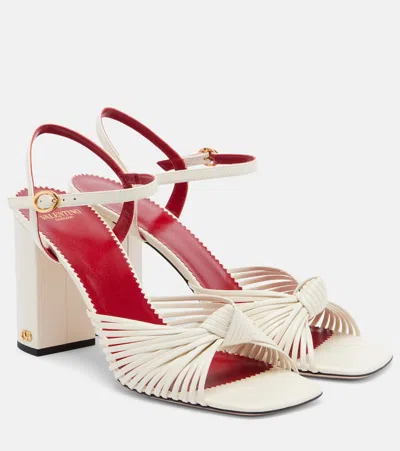 Valentino Garavani Annet Leather Slingback Sandals In White