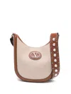 Valentino Garavani Women Two-tone Canvas Vlogo Signature Crossbody Bag In Brown