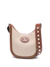 Valentino Garavani Women Two-tone Canvas Vlogo Signature Crossbody Bag In Brown