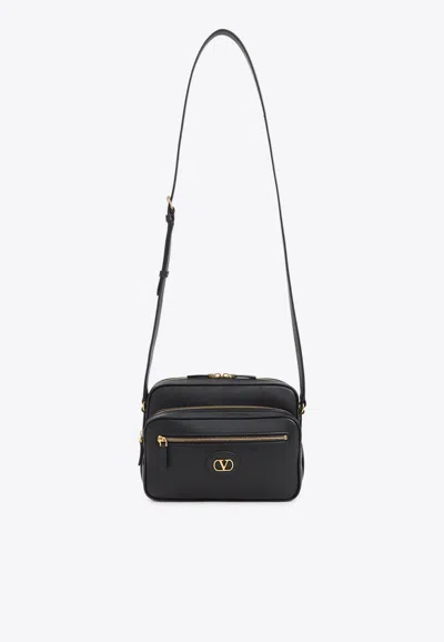 Valentino Garavani Antibes Calf Leather Crossbody Bag In Black