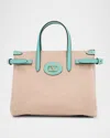 Valentino Antibes Canvas And Karung Shopping Tote Bag In Ice Green