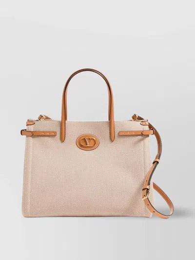 VALENTINO GARAVANI ANTIBES CANVAS TOTE WITH ADJUSTABLE STRAP