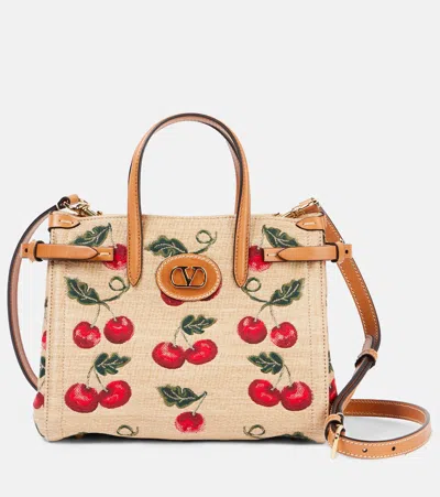 VALENTINO GARAVANI ANTIBES CHERRYFIC SMALL JACQUARD TOTE BAG