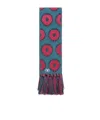 Valentino Antibes Cotton Scarf With Fringe In Blue