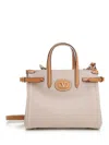 Valentino Antibes Canvas Handbag Structured Shape Buckle