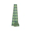 Valentino Metallic Antibes Cotton Fringe Scarf In Green