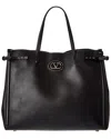 Valentino Antibes Large Leather Tote In Black