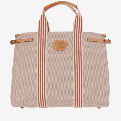 Valentino Garavani Antibes Large Tote Bag In Beige