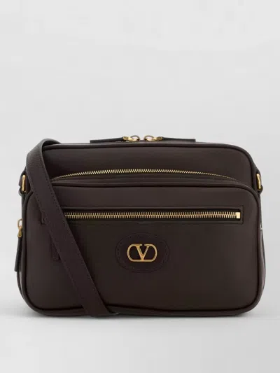 Valentino Garavani Antibes Leather Crossbody Bag Adjustable Strap In Brown