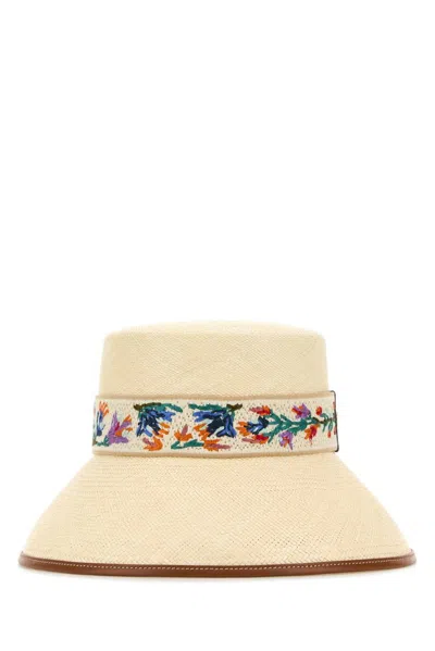Valentino Garavani Antibes Ramage Straw Bucket Hat In Beige