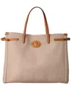 Valentino Antibes Medium Canvas Shopping Tote Bag