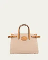 Valentino Antibes Medium Canvas Shopping Tote Bag In Naturale Tobacco