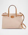 Valentino Antibes Medium Canvas Shopping Tote Bag In Naturale Tobacco