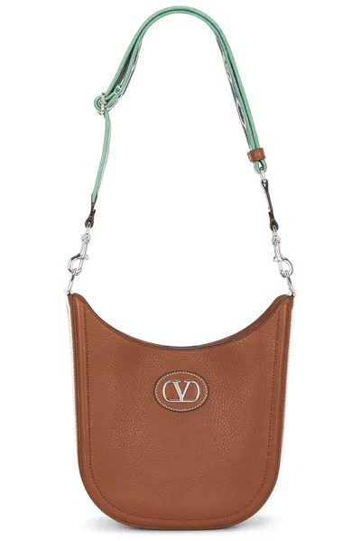 Valentino Garavani Antibes Medium Hobo Bag In Selleria  Bianco Blue  Ivory  & Navy