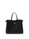 Valentino Antibes Medium Leather Handbag In Black