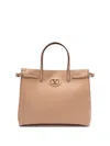 Valentino `antibes` Medium Tote Bag In Beige