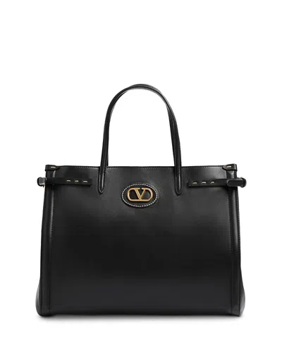Valentino Garavani Antibes Medium Vlogo Convertible Shopping Tote Bag In Black