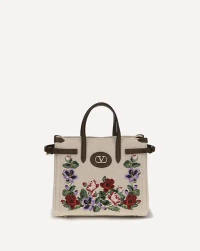 Valentino Garavani Antibes Mini Handbag In Embroidered Linen