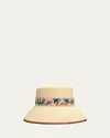 Valentino Antibes Ramage Straw Bucket Hat In Antique
