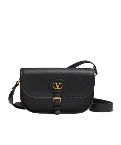 Valentino Garavani Antibes Leather Crossbody Bag Adjustable Strap In Black